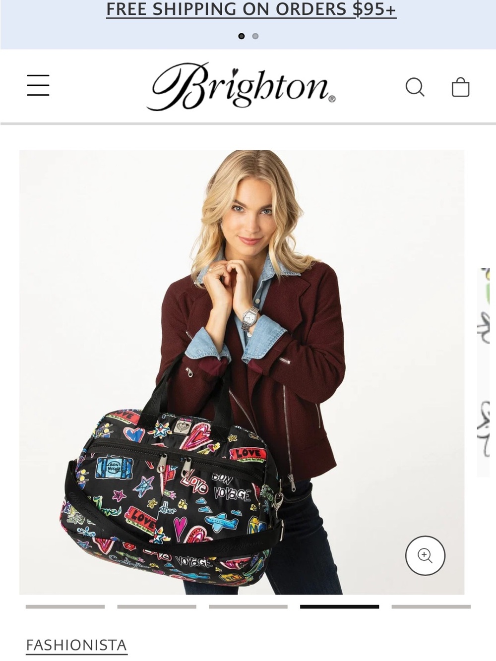 Brighton Love Scribble Jetsetter Duffle - Picture 4 of 10